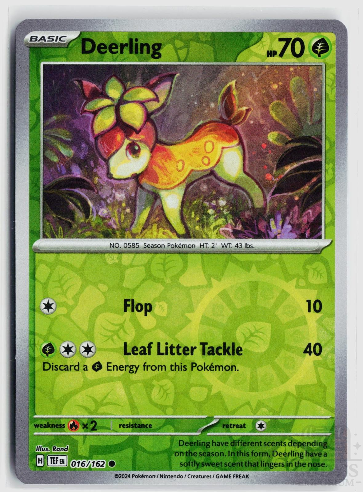 Deerling 016/162 Temporal Forces Pokemon Reverse Holo Common NM