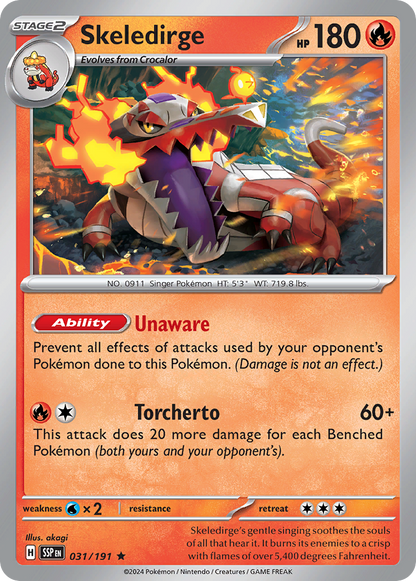 Skeledirge 031/191 Surging Sparks Pokemon Holo