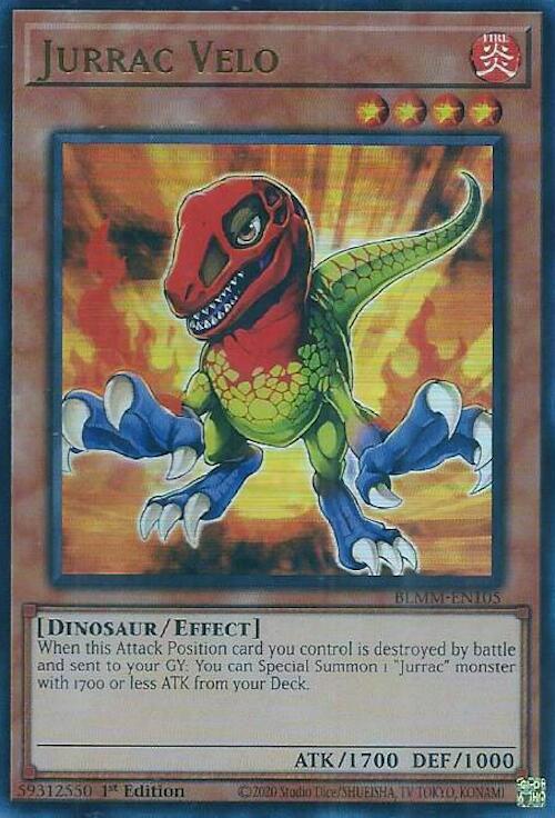 Jurrac Velo BLMM-EN105 Battles of Legend: Monster Mayhem Yu-Gi-Oh 1st Edition NM