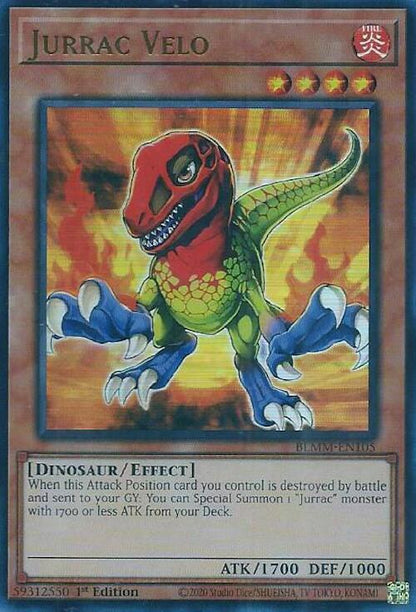 Jurrac Velo BLMM-EN105 Battles of Legend: Monster Mayhem Yu-Gi-Oh 1st Edition NM