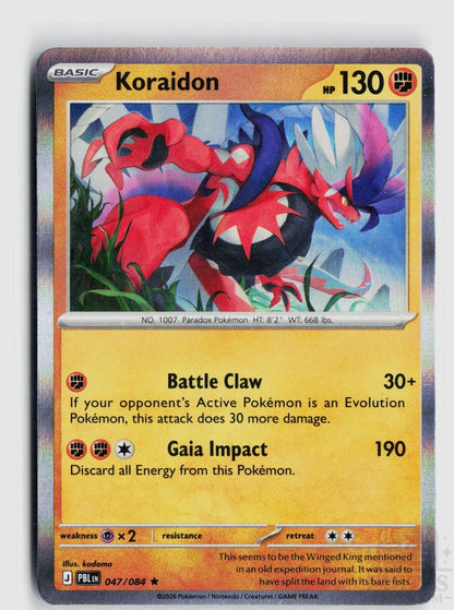 Koraidon 047/084 Pitch Black Pokemon Holo Rare NM