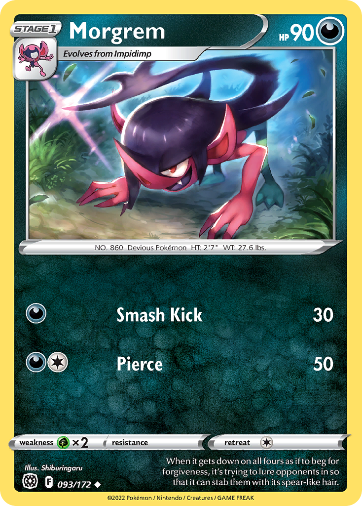 Morgrem 093/172 Brilliant Stars Pokemon Reverse Holo