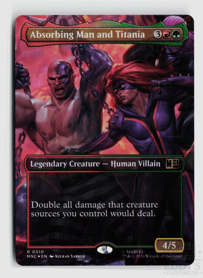 Absorbing Man and Titania (Borderless) 510 Commander: Marvel Super Heroes Magic: The Gathering Foil