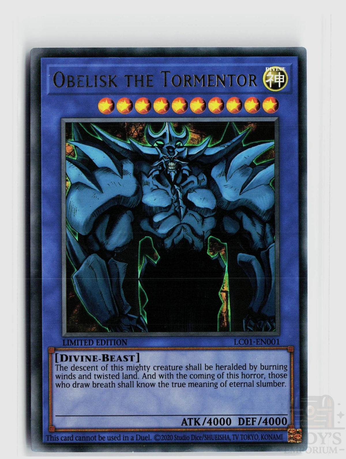 Obelisk the Tormentor (25th Anniversary Edition) LC01-EN001 Yu-Gi-Oh Legendary Collection: 25th Anniversary Edition