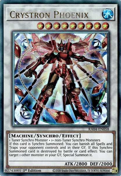 Crystron Phoenix (PUR) RA04-EN058 Quarter Century Stampede Yu-Gi-Oh 1st Edition NM