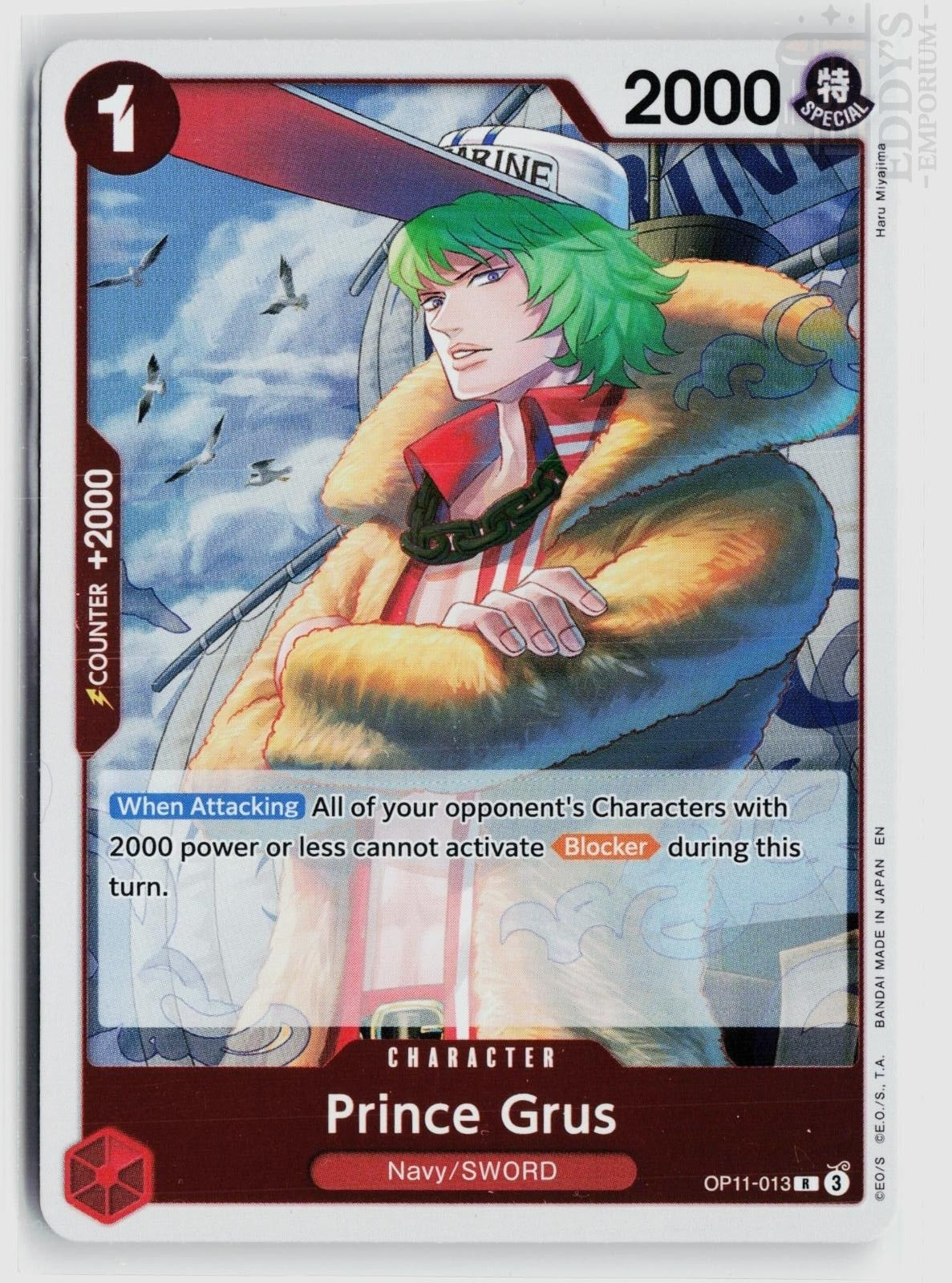 Prince Grus OP11-013 A Fist of Divine Speed One Piece Foil Rare
