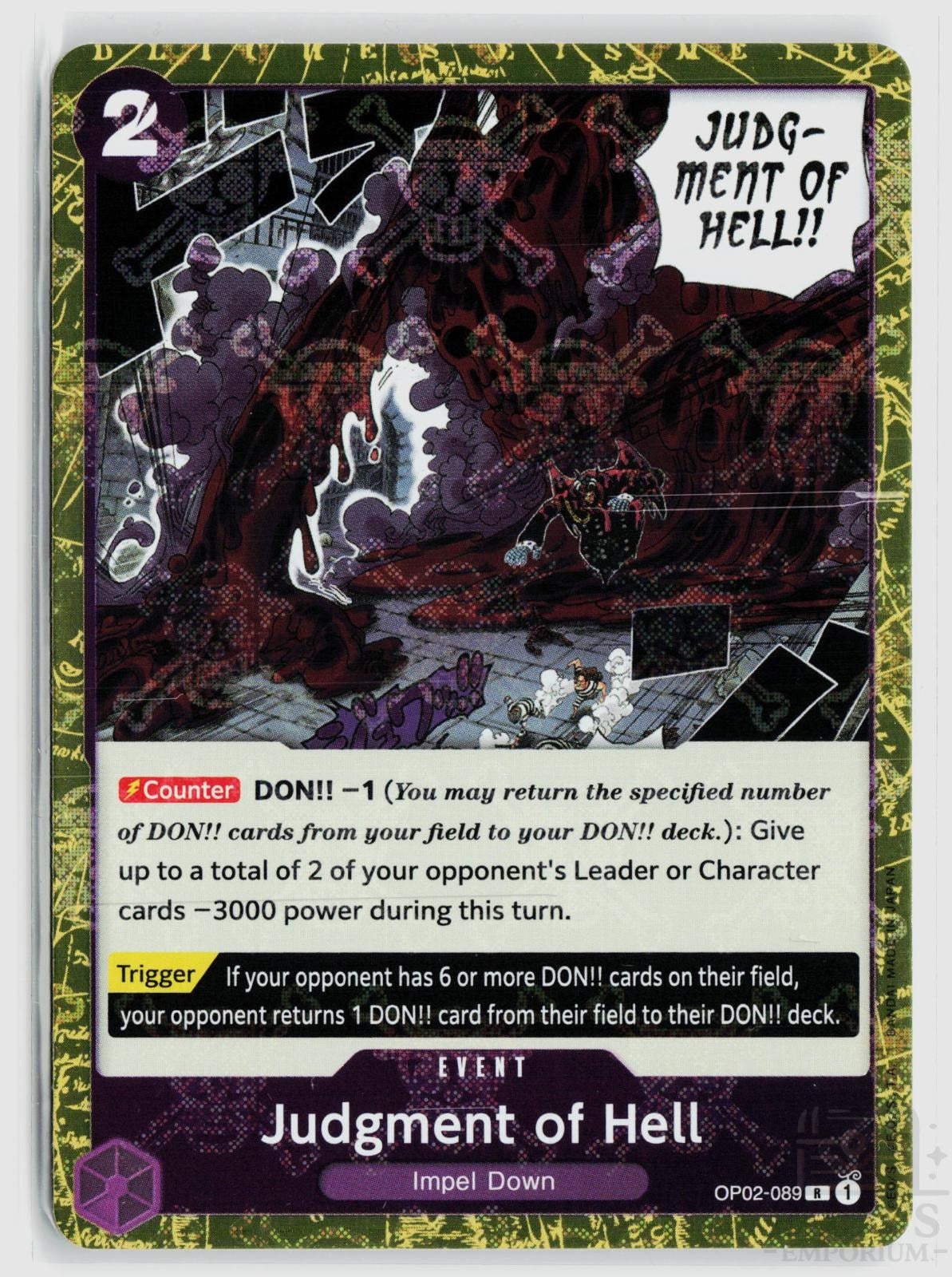 Judgment of Hell (Jolly Roger Foil) OP02-089 Premium Booster -The Best- One Piece