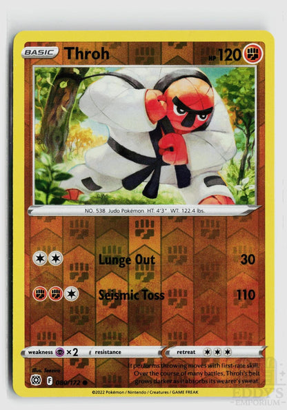 Throh 080/172 Brilliant Stars Pokemon Reverse Holo Common NM