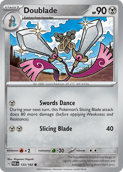 Doublade 133/182 Paradox Rift Pokemon Reverse Holo Common NM