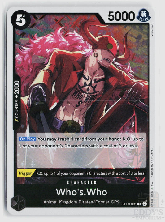 Who's.Who OP08-091 Two Legends One Piece Foil Rare