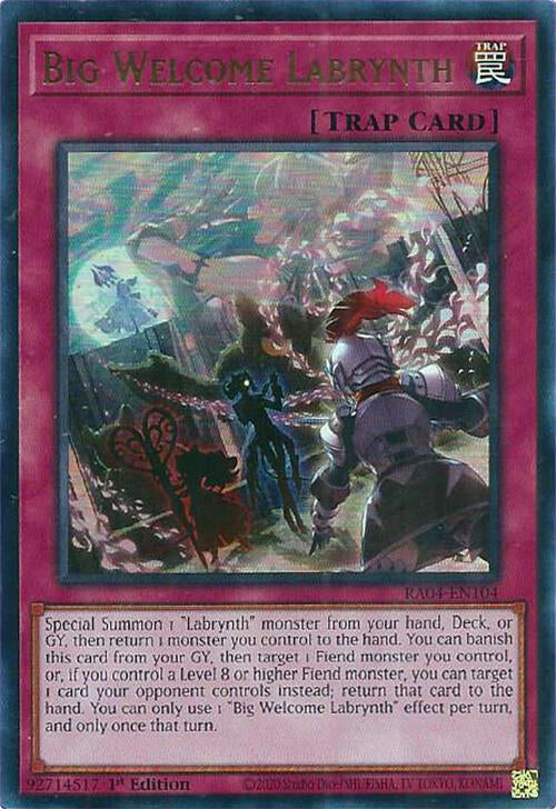 Big Welcome Labrynth (UR) RA04-EN104 Quarter Century Stampede Yu-Gi-Oh 1st Edition NM