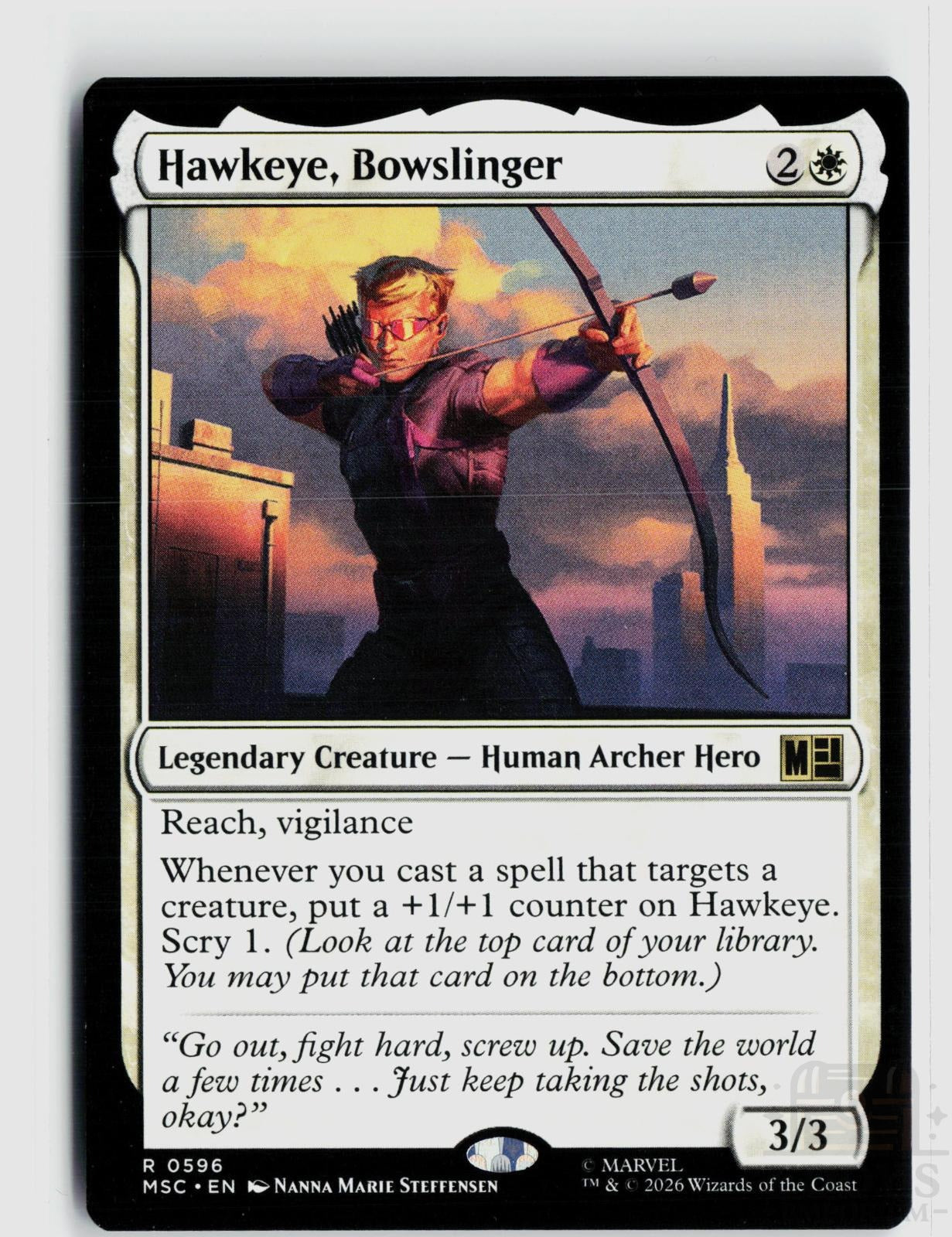 Hawkeye, Bowslinger 596 Commander: Marvel Super Heroes Magic: The Gathering