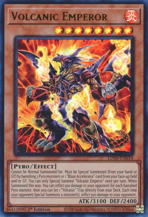 Volcanic Emperor LD10-EN018 Legendary Duelists: Soulburning Volcano Yu-Gi-Oh 1st Edition NM