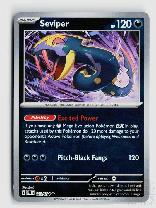 Seviper 062/094 Phantasmal Flames Pokemon Reverse Holo