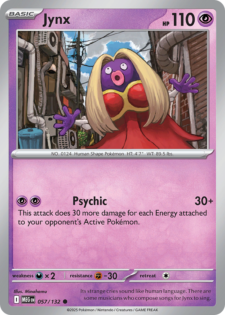 Jynx 057/132 Mega Evolution Pokemon Reverse Holo Common NM
