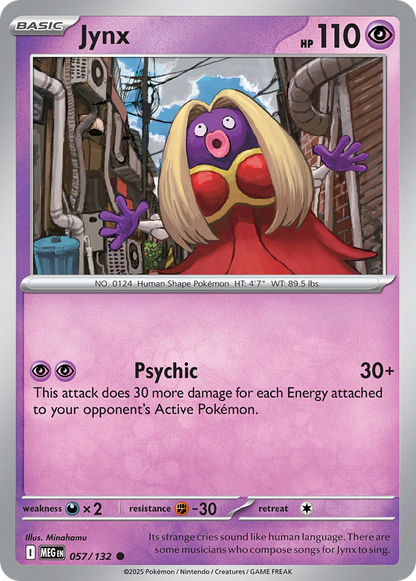 Jynx 057/132 Mega Evolution Pokemon Reverse Holo Common NM