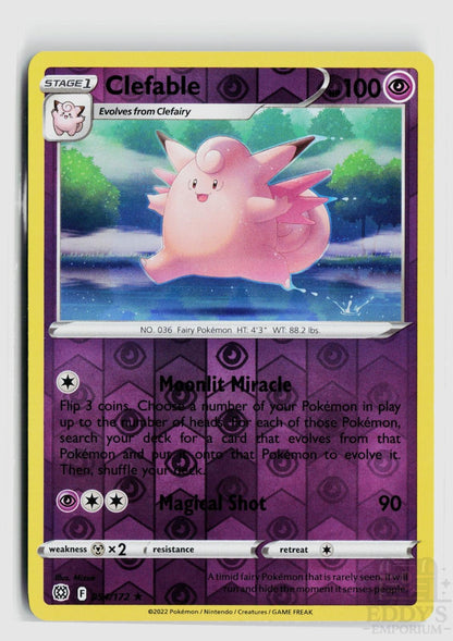 Clefable 054/172 Brilliant Stars Pokemon Reverse Holo Rare NM
