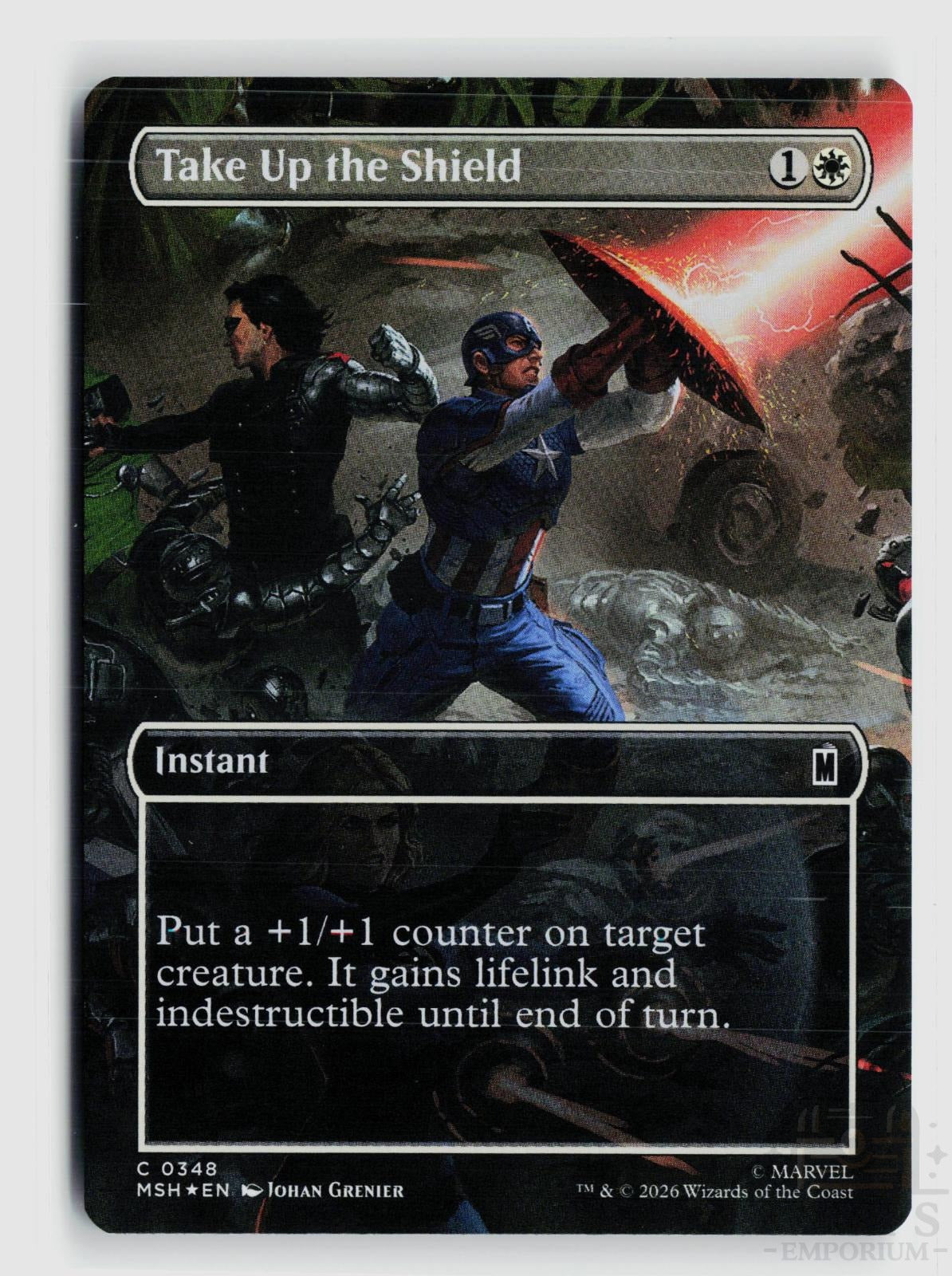 Take Up the Shield (Borderless) 348 Marvel Super Heroes Magic: The Gathering Foil