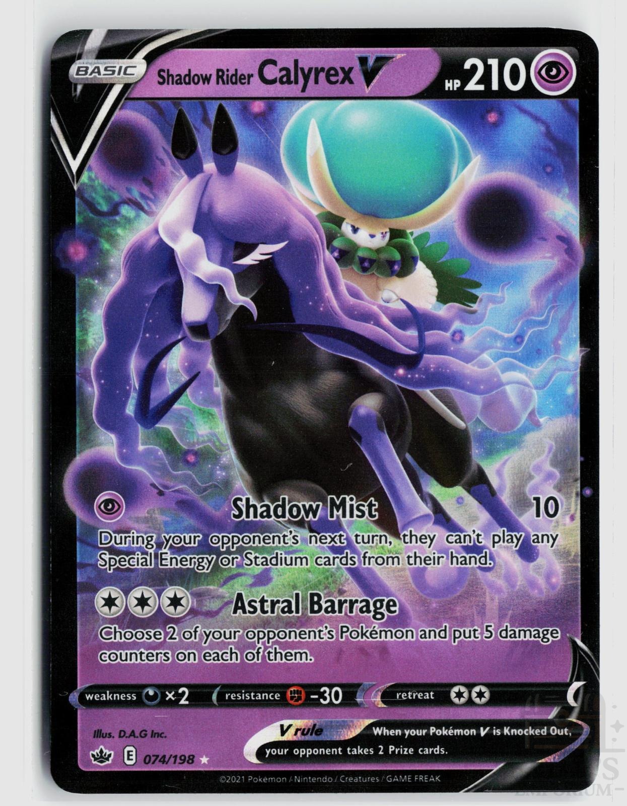 Shadow Rider Calyrex V 074/198 Chilling Reign Pokemon Holo V Rare
