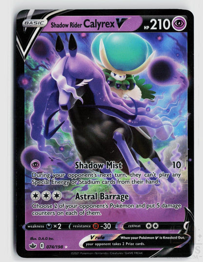 Shadow Rider Calyrex V 074/198 Chilling Reign Pokemon Holo V Rare