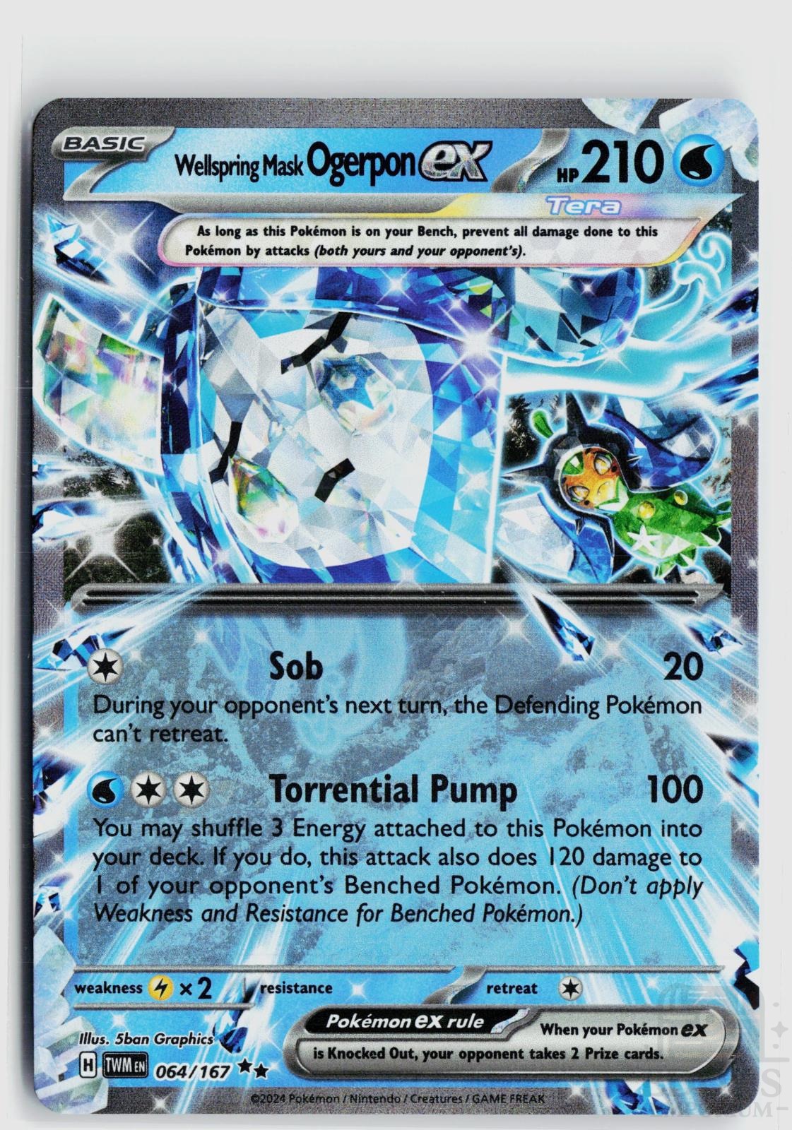 Wellspring Mask Ogerpon ex 064/167 Twilight Masquerade Pokemon Holo Double Rare