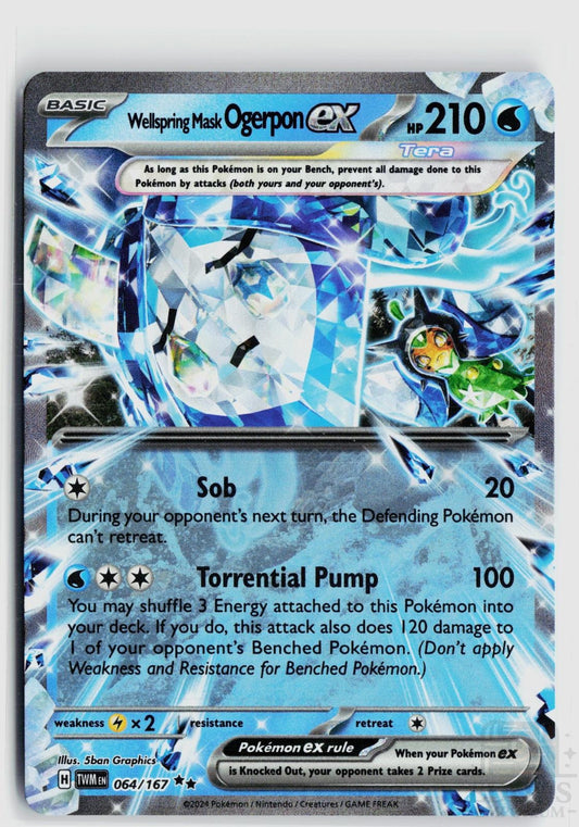 Wellspring Mask Ogerpon ex 064/167 Twilight Masquerade Pokemon Holo Double Rare