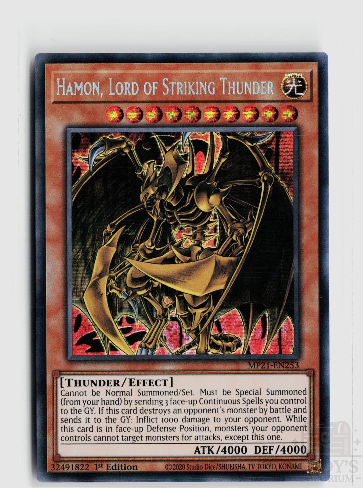 Hamon, Lord of Striking Thunder MP21-EN253 Yu-Gi-Oh 2021 Tin of Ancient Battles