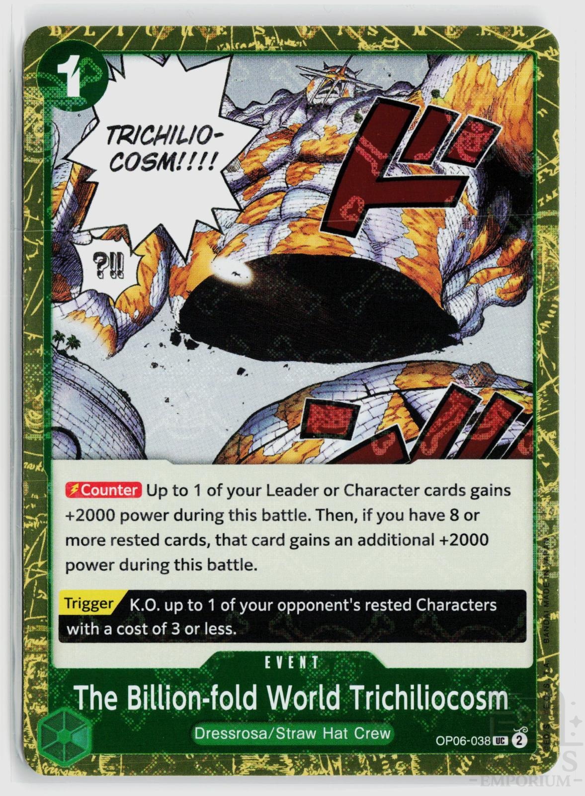 The Billion-fold World Trichiliocosm (Jolly Roger Foil) OP06-038 Premium Booster -The Best- One Piece