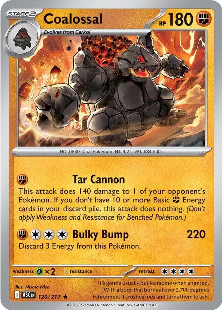 Coalossal 120/217 Ascended Heroes Pokemon Holo Rare NM