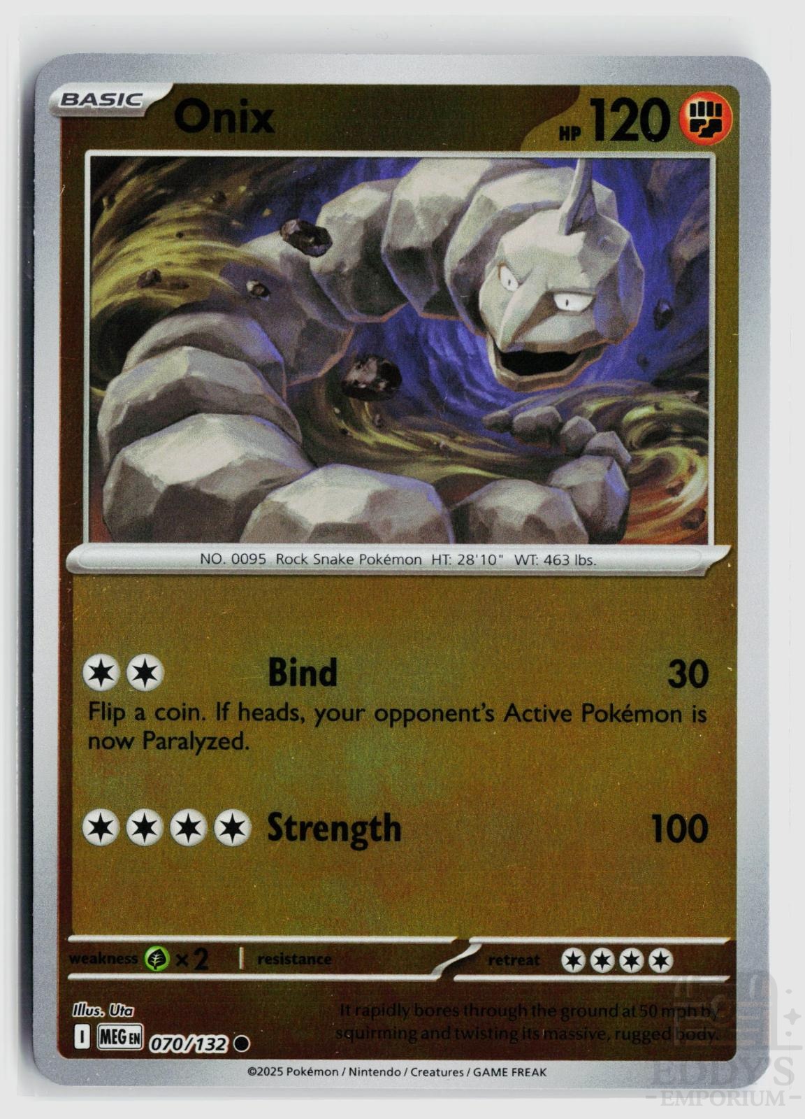 Onix 070/132 Mega Evolution Pokemon Reverse Holo Common NM