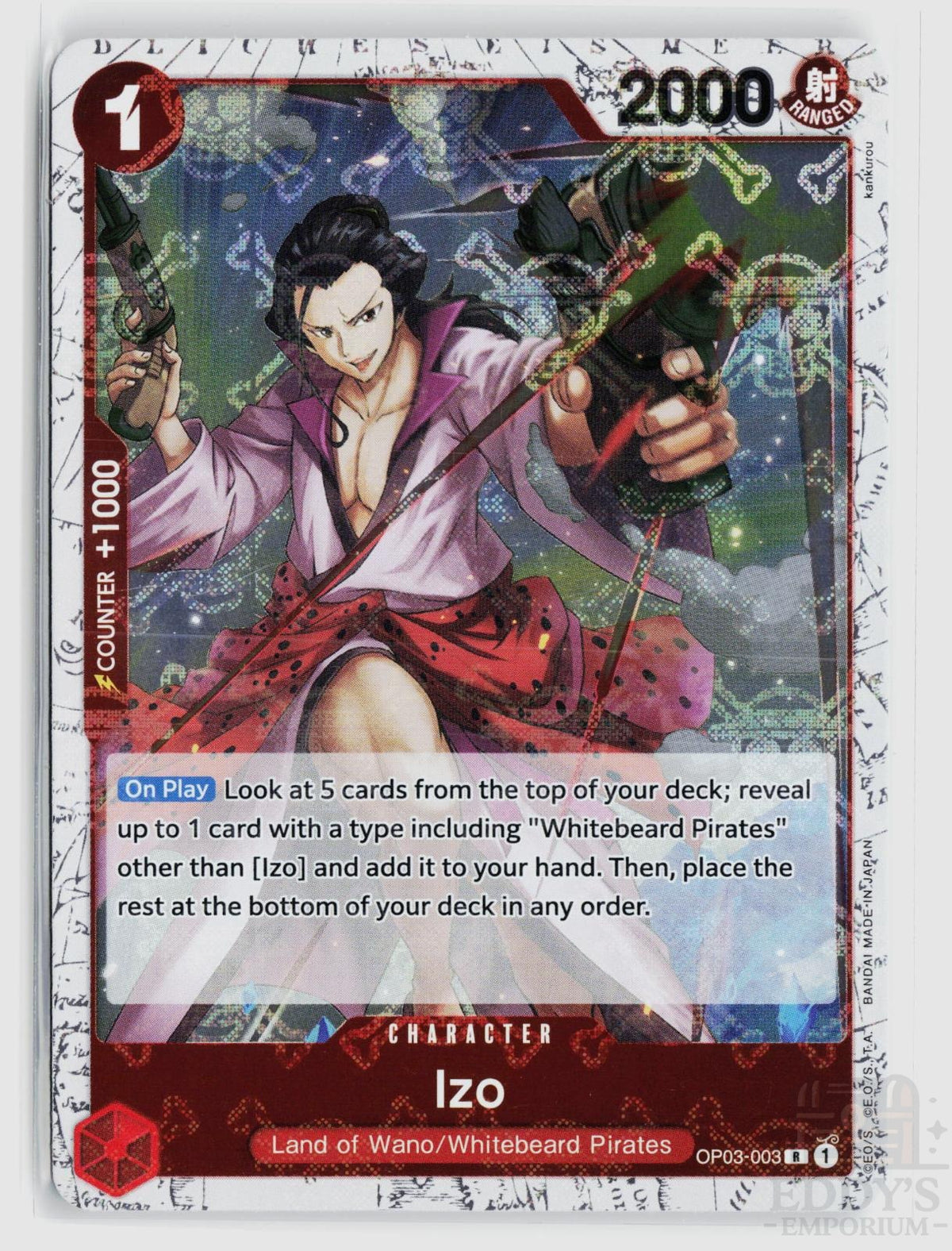 Izo (Jolly Roger Foil) OP03-003 Premium Booster -The Best- One Piece Rare