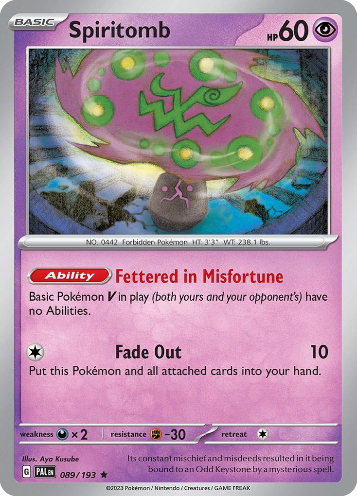 Spiritomb 089/193 Paldea Evolved Pokemon Holo Rare NM