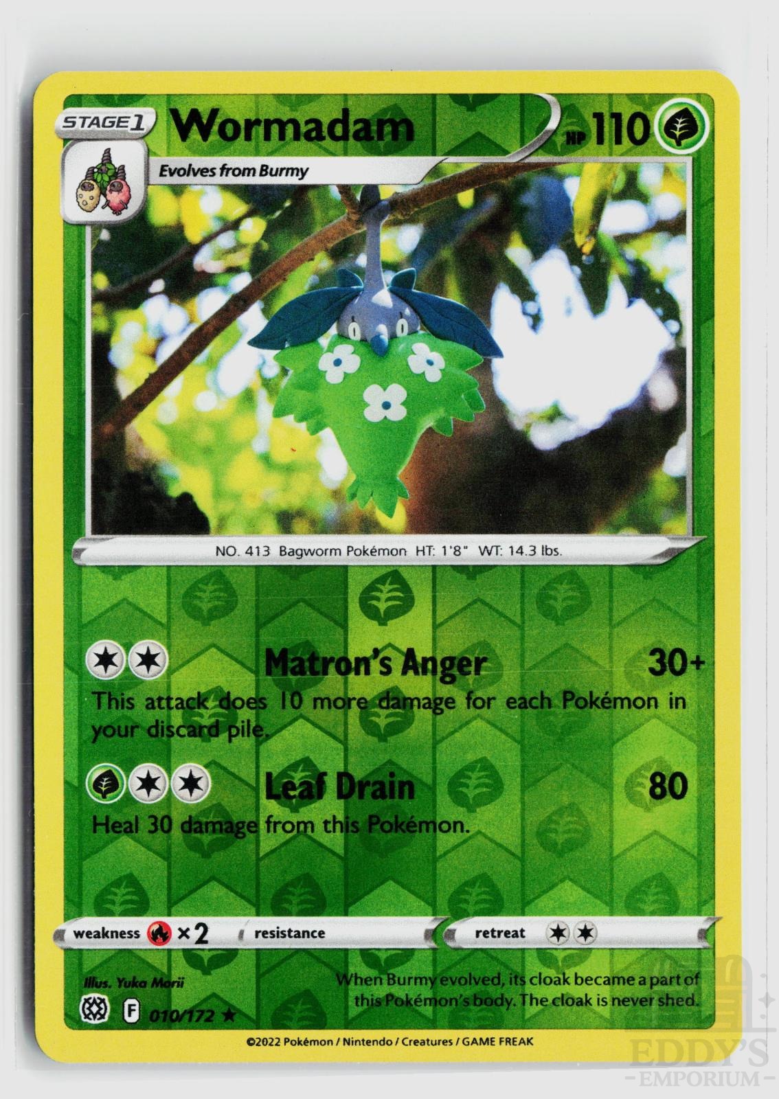 Wormadam 010/172 Brilliant Stars Pokemon Reverse Holo Rare NM