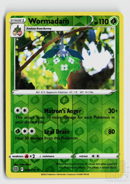 Wormadam 010/172 Brilliant Stars Pokemon Reverse Holo Rare NM