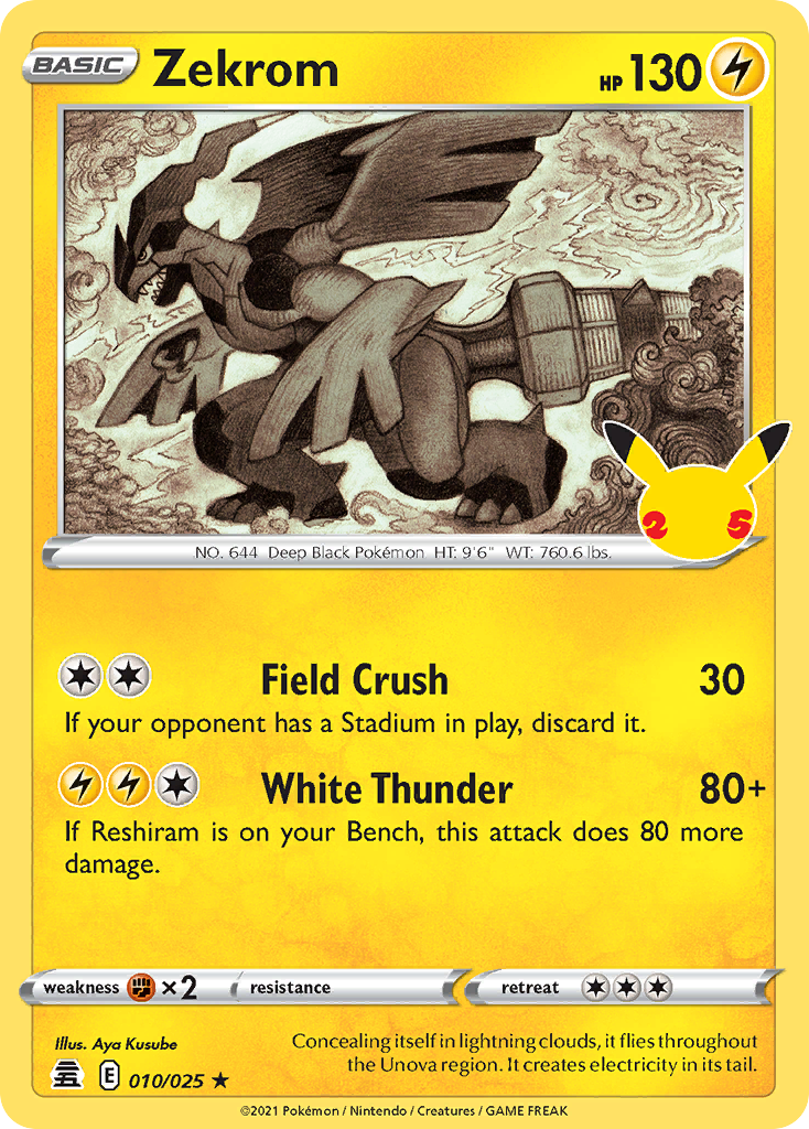 Zekrom 010/025 Celebrations Pokemon Holo Rare NM