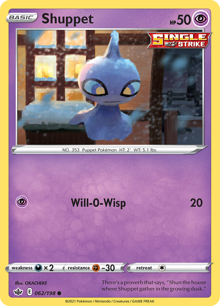 Shuppet 062/198 Chilling Reign Pokemon Reverse Holo Common NM