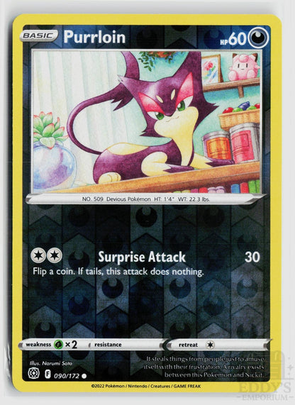 Purrloin 090/172 Brilliant Stars Pokemon Reverse Holo