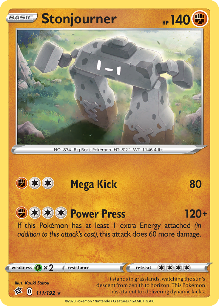 Stonjourner 111/192 Rebel Clash Pokemon Holo Rare NM