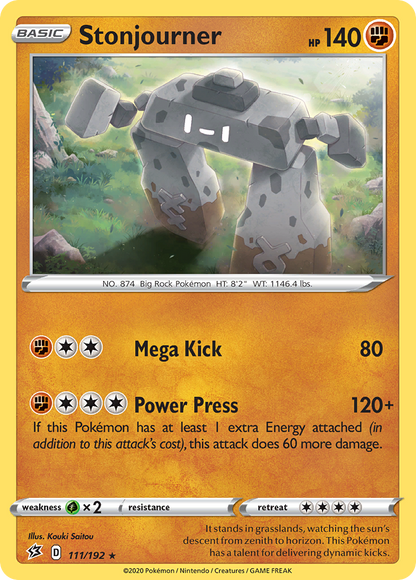 Stonjourner 111/192 Rebel Clash Pokemon Holo Rare NM