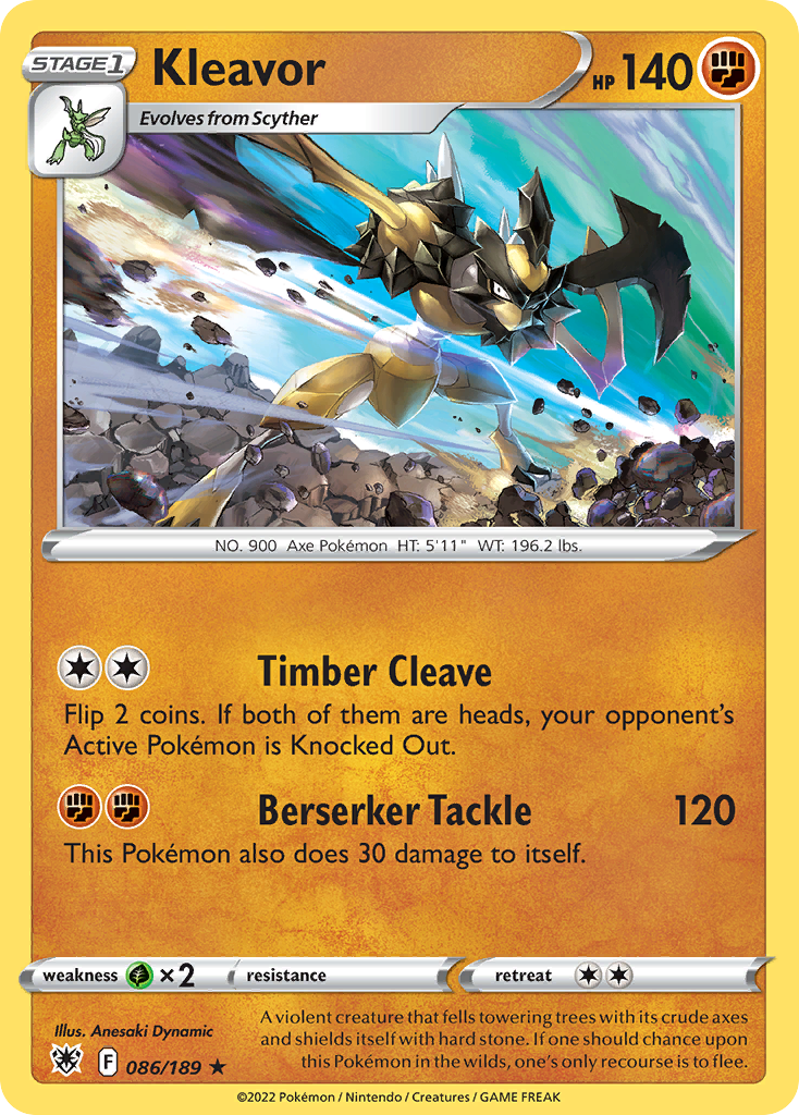 Kleavor 086/189 Astral Radiance Pokemon Holo Rare NM