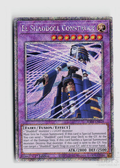 El Shaddoll Construct (Platinum Secret Rare) (Alternate Art) RA04-EN229 Quarter Century Stampede Yu-Gi-Oh 1st Edition NM