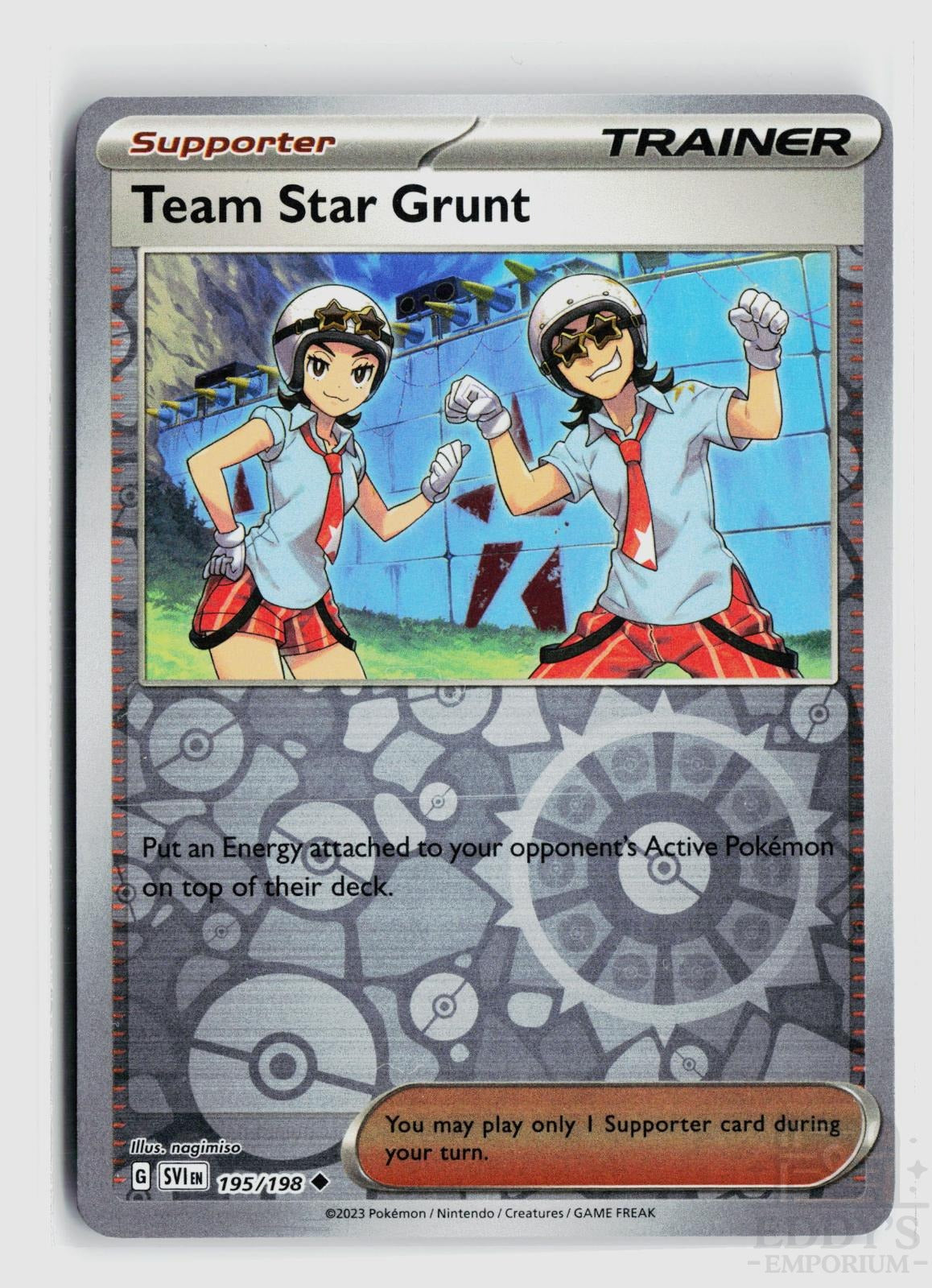 Team Star Grunt 195/198 Scarlet & Violet Pokemon Reverse Holo Uncommon NM