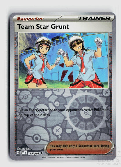 Team Star Grunt 195/198 Scarlet & Violet Pokemon Reverse Holo Uncommon NM