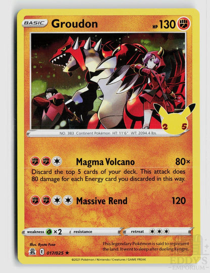 Groudon 017/025 Celebrations Pokemon Holo Rare NM