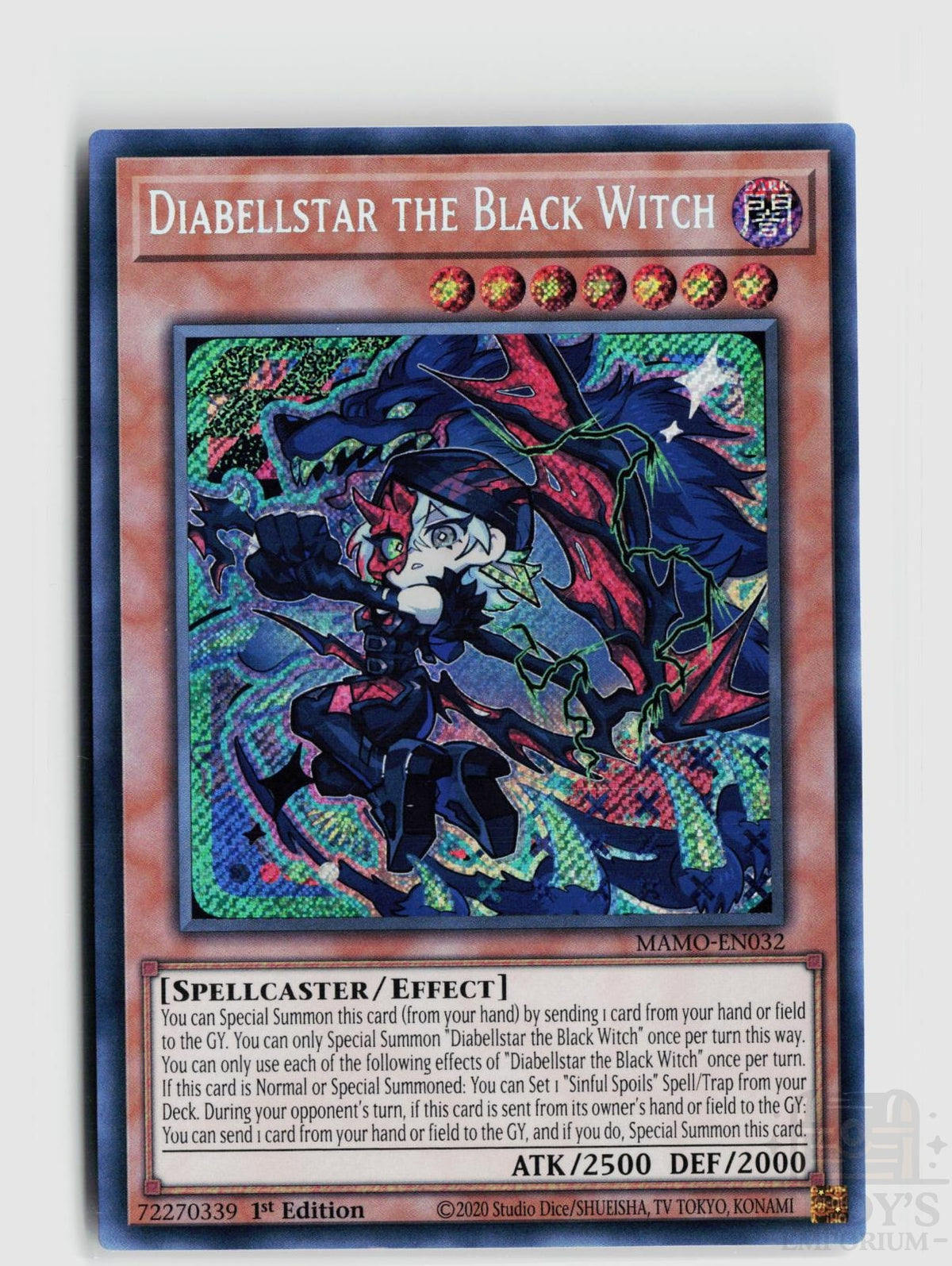 Diabellstar the Black Witch (Secret Rare) MAMO-EN032 Magnificent Monsters Yu-Gi-Oh 1st Edition NM