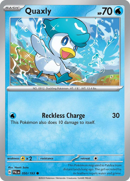 Quaxly 050/193 Paldea Evolved Pokemon Reverse Holo Common NM