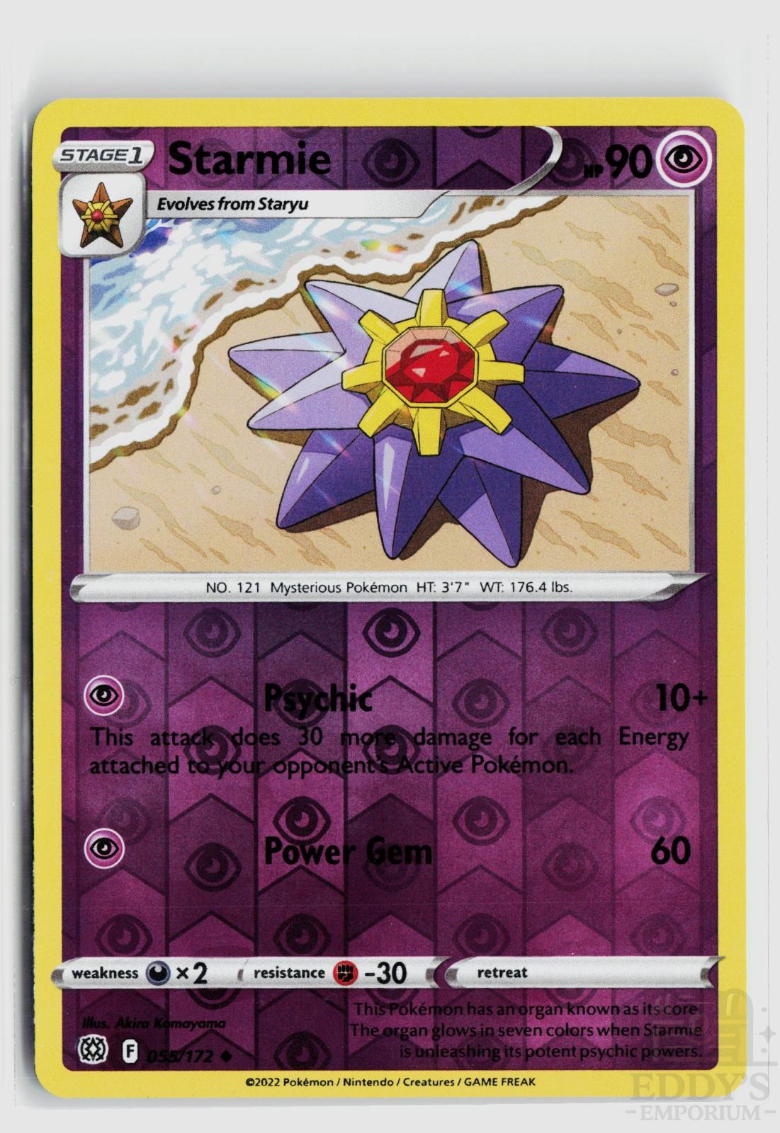 Starmie 055/172 Brilliant Stars Pokemon Reverse Holo Uncommon NM