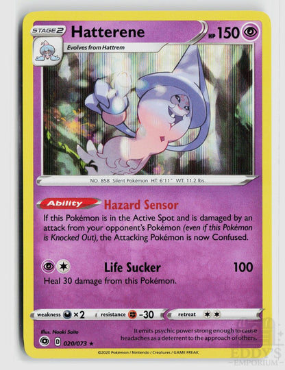 Hatterene 020/073 Champion's Path Pokemon Holo Rare NM