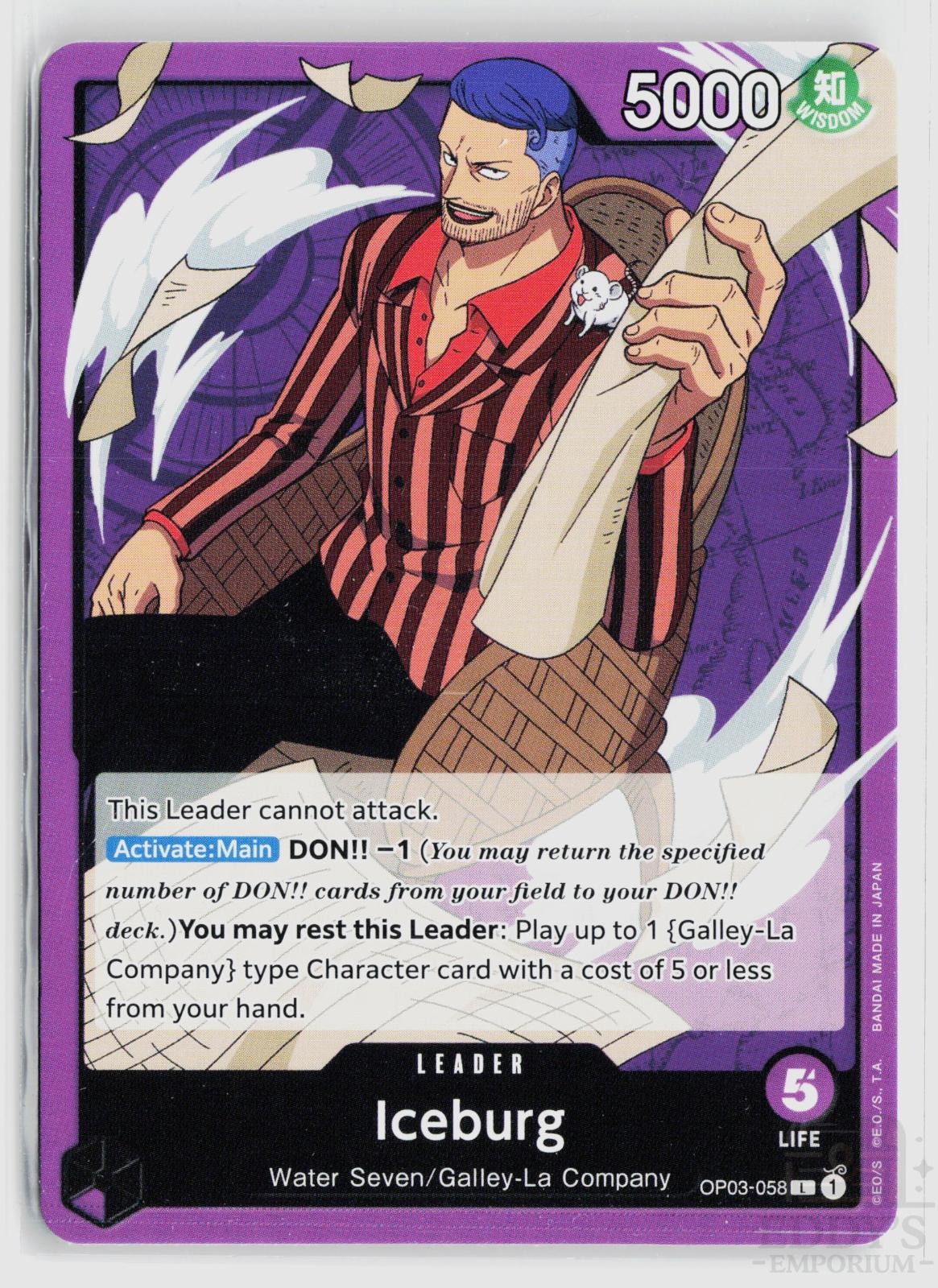 Iceburg OP03-058 Pillars of Strength One Piece Leader