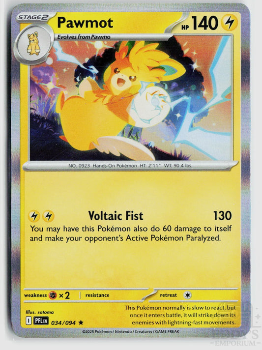Pawmot 034/094 Phantasmal Flames Pokemon Holo